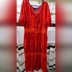 Red short sleeve maxi dress